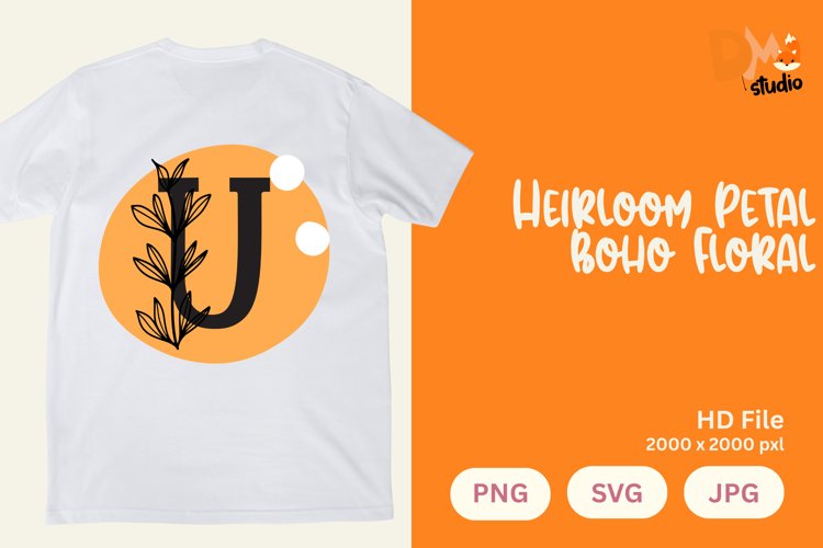 Heirloom Petal Boho Floral Monogram