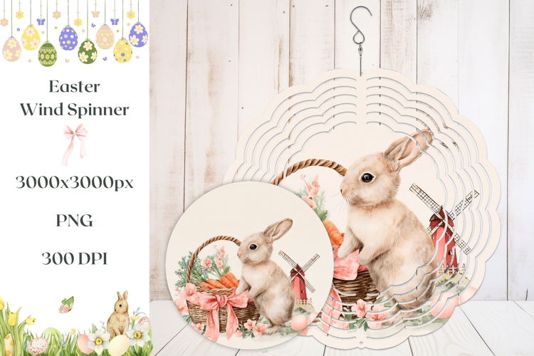 Easter Bunny Wind Spinner Design, Easter Farm Wind Spinner
