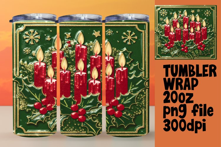 BEAUTY 20oz Tumbler Template for DIY , 3D Xmas