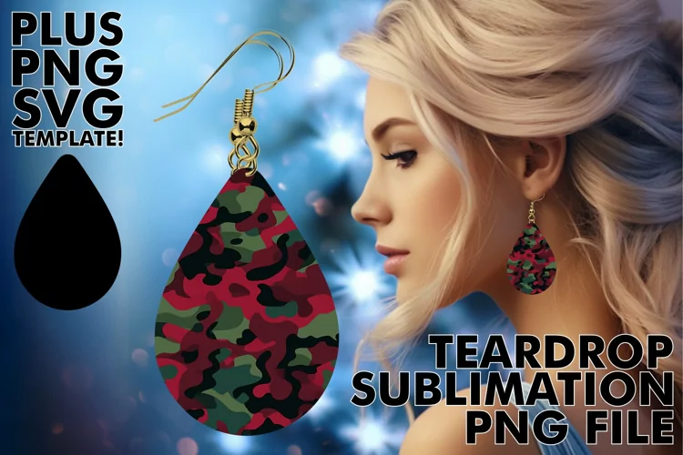 Teardrop Earring Sublimation Sparkle
