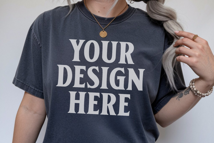 Comfort Colors 1717 Pepper T-Shirt mockup , CC 1717