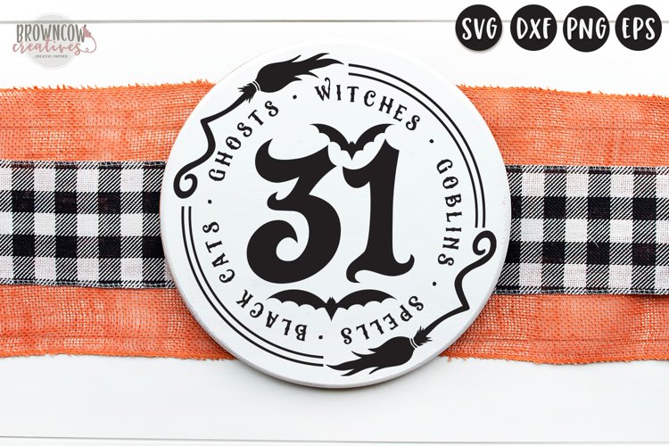 Farmhouse Halloween Round Sign SVG/Cut File