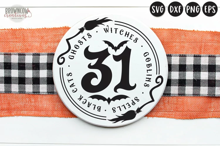 Farmhouse Halloween Round Sign SVG/Cut File