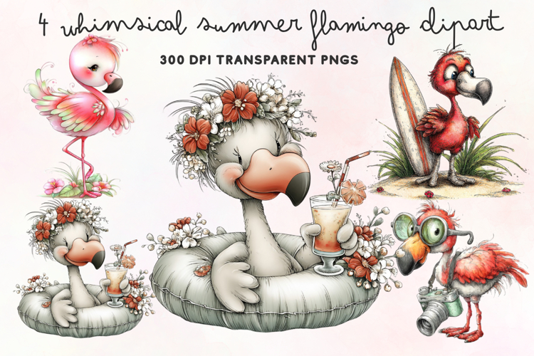 Cute Flamingo Clipart Image 11