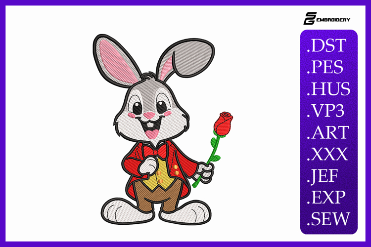 Floral Bunny Machine Embroidery Designs