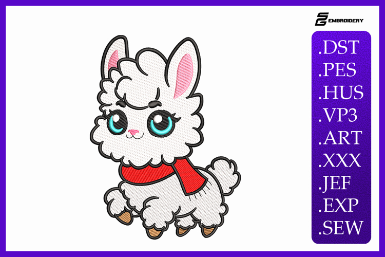 Dancing Llama Machine Embroidery Design
