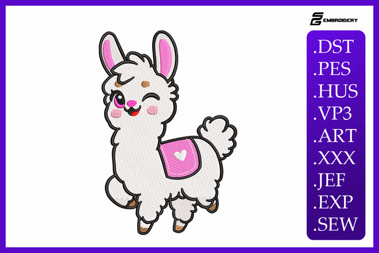 Dancing Llama Machine Embroidery Design