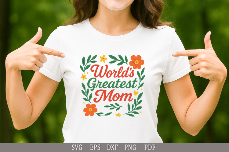 World’s Greatest Mom SVG Design for T-Shirts, Mugs and Gifts