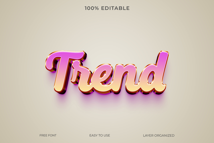 Modern 3D Glossy Trend Text Effect