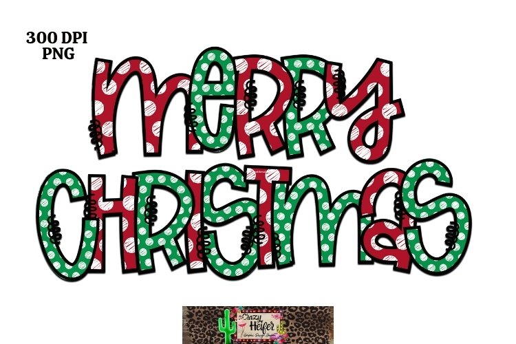 Merry Christmas Hand Drawn Lettering Dye Sublimation example image 1