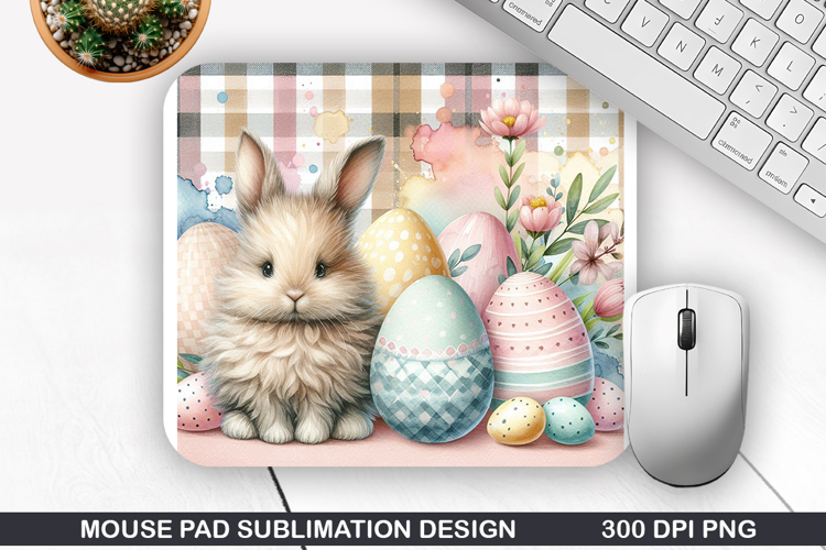 Bunny Mouse Pad Sublimation, Easter Mouse Pad PNG Design