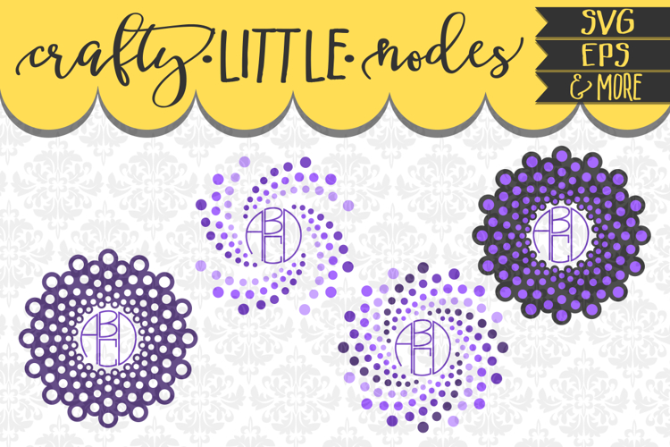 Circle Mandala Dotted Monogram Set SVG DXF AI EPS PNG (Transparent)