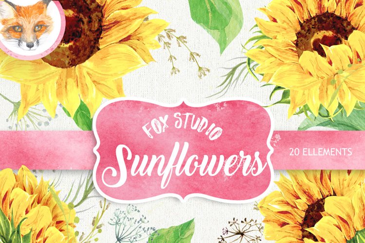 Watercolor Sunflower Clipart Image 5