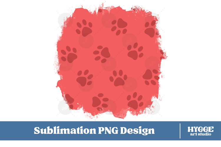 American 4th of July Cat Dog Paw Background Png Sublimation