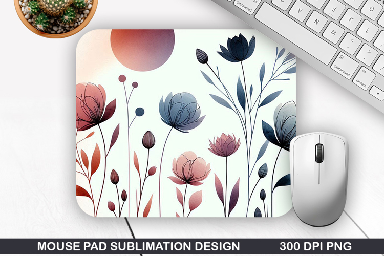 Flowers Mouse Pad Sublimation, Spring Mouse Pad PNG Design