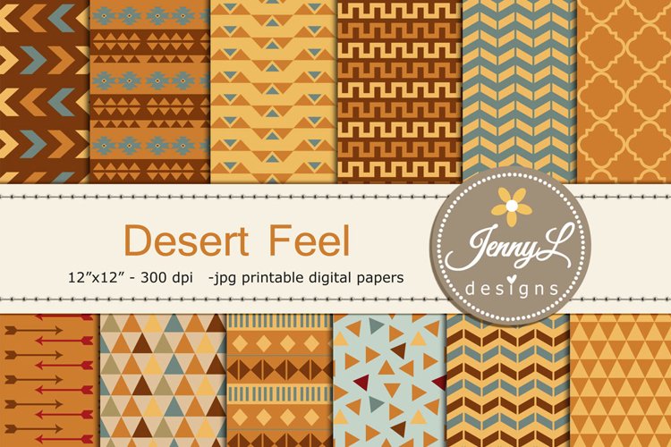 Desert Tribal Digital Papers example image 1