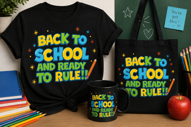 Back to School and Ready to Rule PNG, Teacher School Design