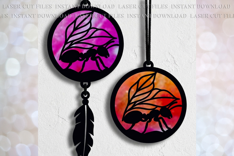 Ant Sun-catcher Ornament svg Laser cut file