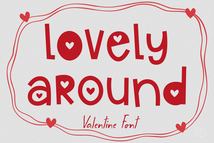 Lovely Around, cute Valentine display font