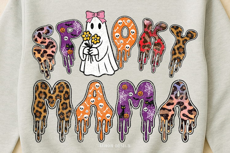 Halloween Spooky Mama PNG Sublimation, T-shirt design