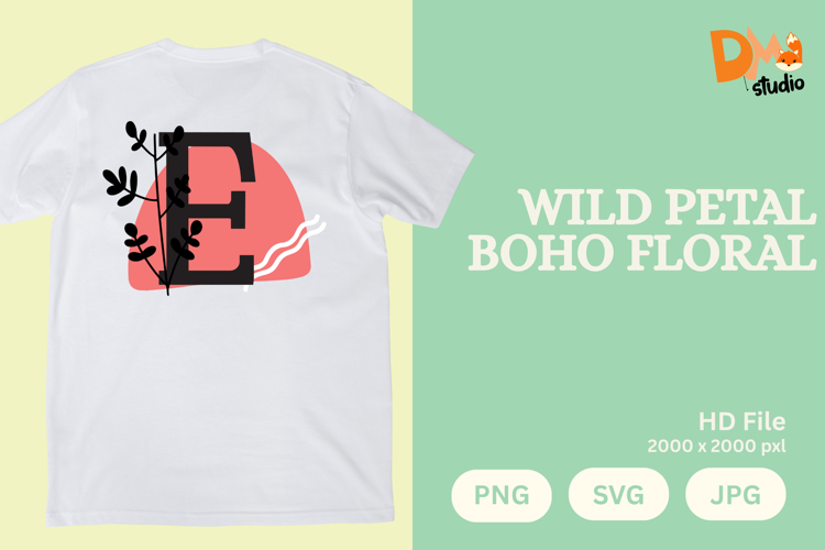 Wild Petal Boho Floral Monogram
