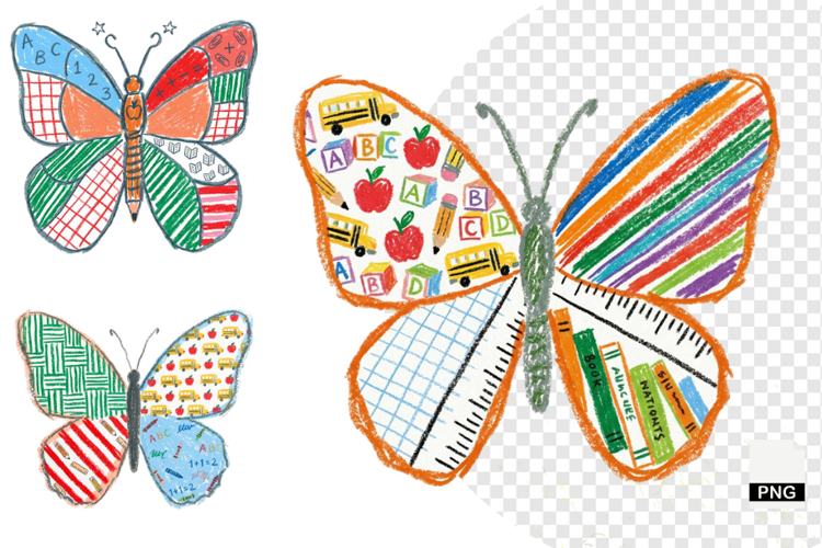 Back To School Butterfly Clipart