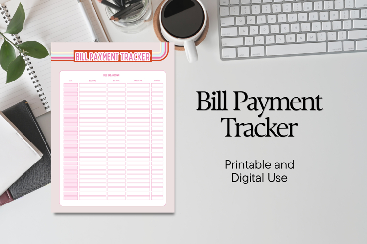 Bill Payment Tracker Printable Monthly Bills PDF Planner