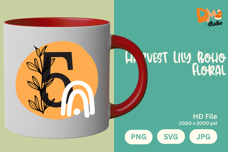 Harvest Lily Boho Floral Monogram