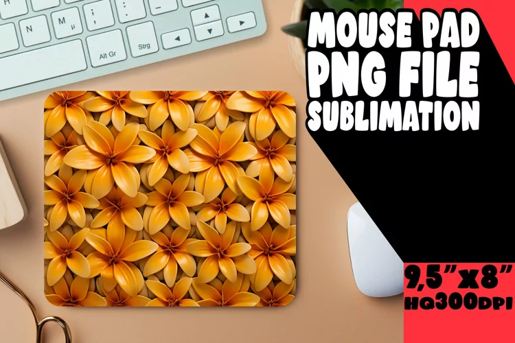 Chic 3D Floral Sublimation Mouse Pads