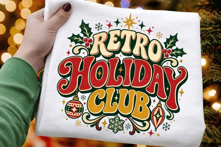 Retro Holiday Club PNG - 70s Vintage Groovy Christmas