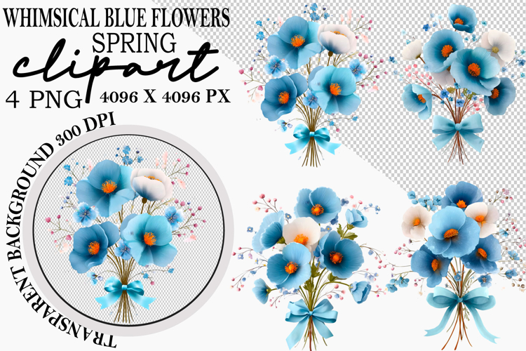 Whimsical Flowers Spring Clipart Png