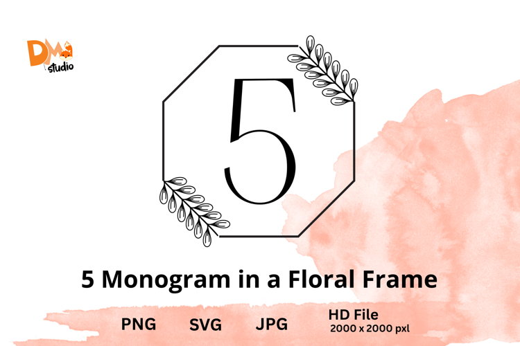 Monogram in a Floral Frame