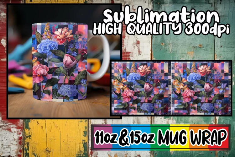 Artistic Floral Explosion Mug Sublimation 11oz/15oz