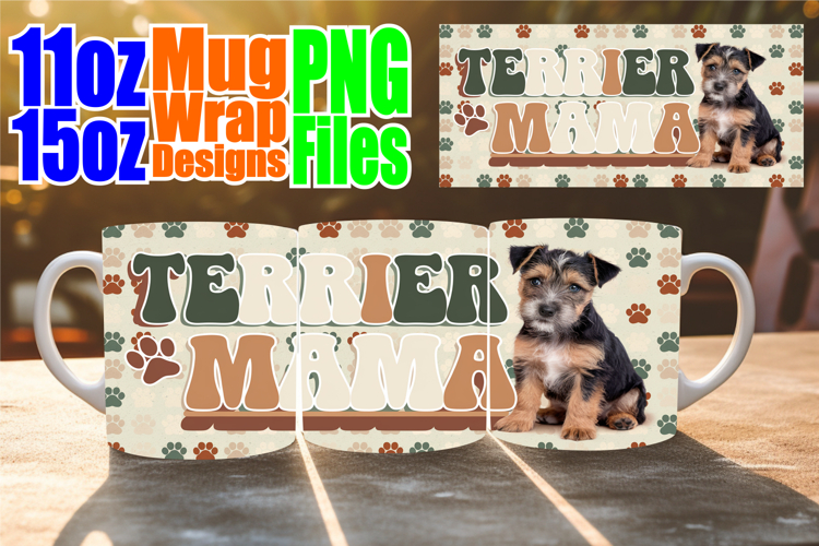 Sweet nostalgia 11oz 15oz sublimation wrap, Dog Mom
