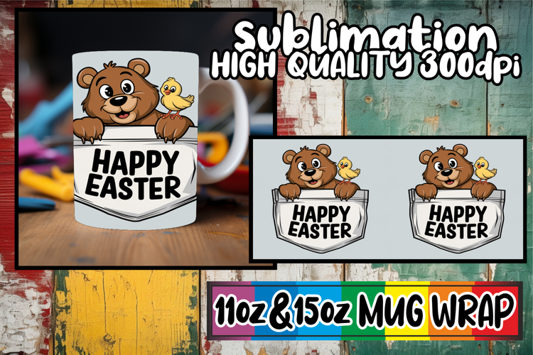 Radiant mornings 11oz 15oz sublimation wrap, Easter Animals