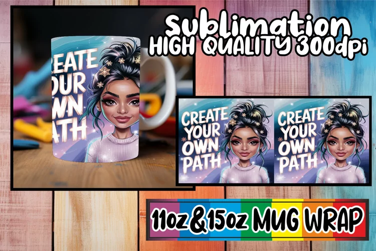 Magical mornings 11oz 15oz sublimation wrap, Woman