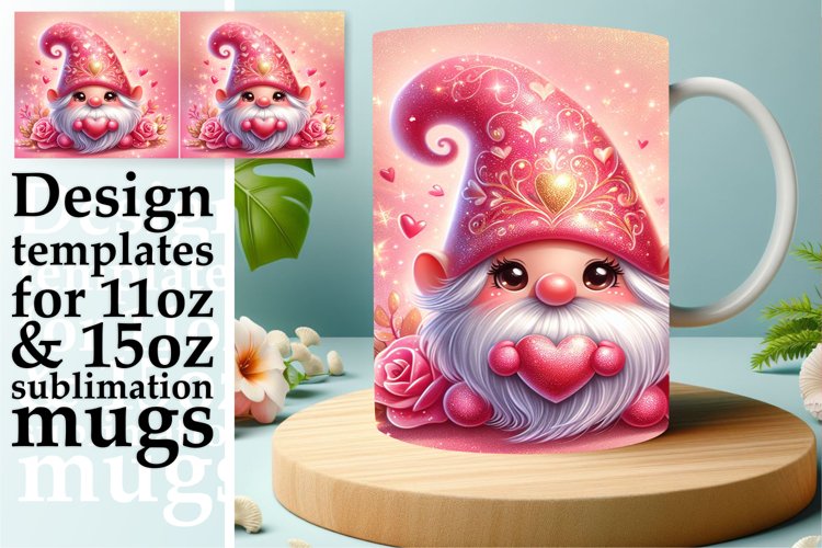 Sweet Gnome Art on Sublimation Mugs example image 1