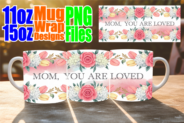 Serene thoughts 11oz 15oz sublimation wrap, Mother's Day