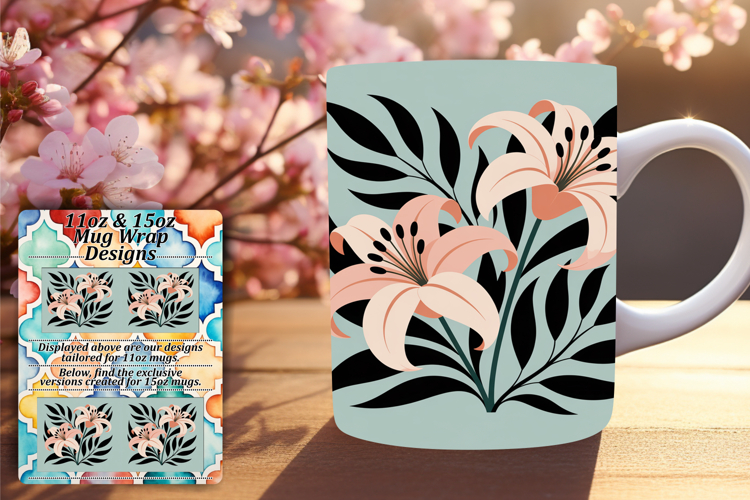 PLAYFUL PNG for 15oz Mug Wrap , Flowers