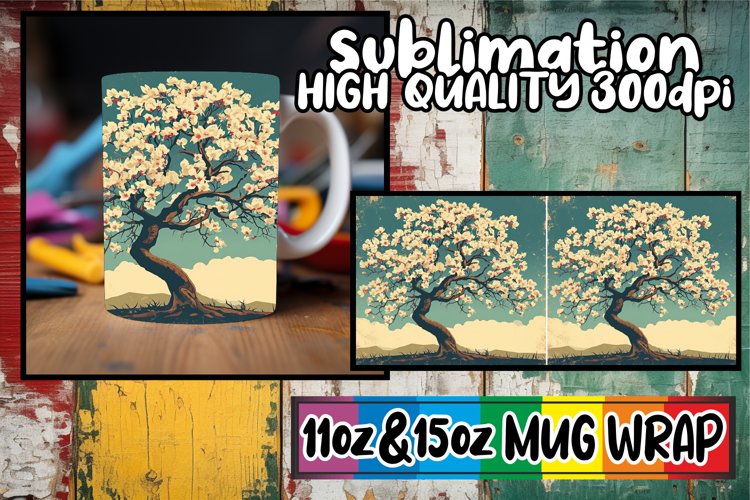 Vibrant Spring Trees for Mug Sublimation example image 1