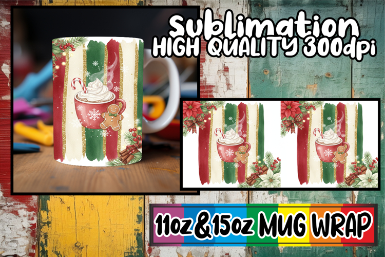 Inspired dreams sublimation mug wrap, Christmas