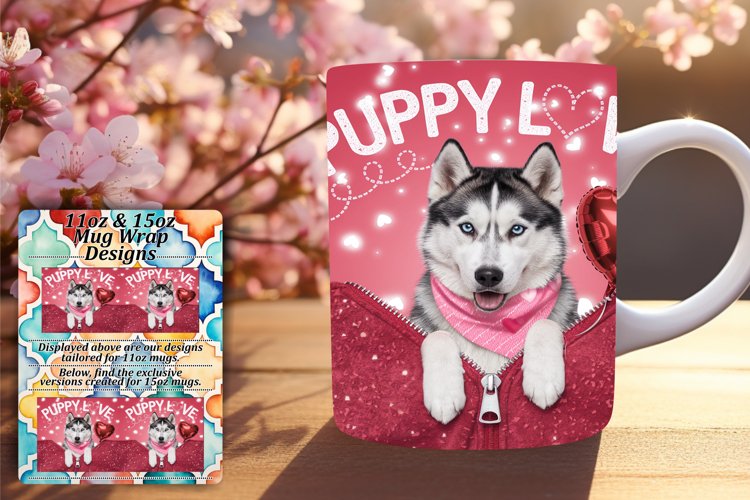 Unique 15oz Mug Wrap Png Design , Valentines