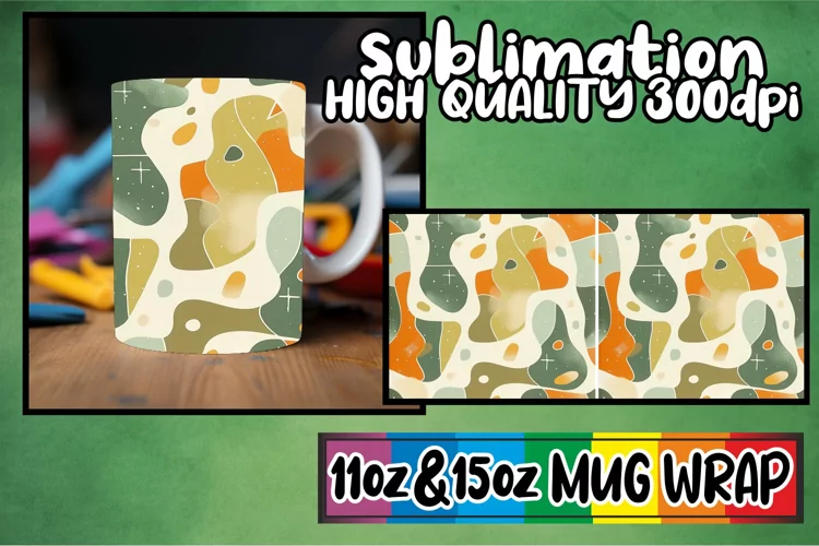Abstract Spring Flowers Mug Wrap Sublimation 11oz 15oz