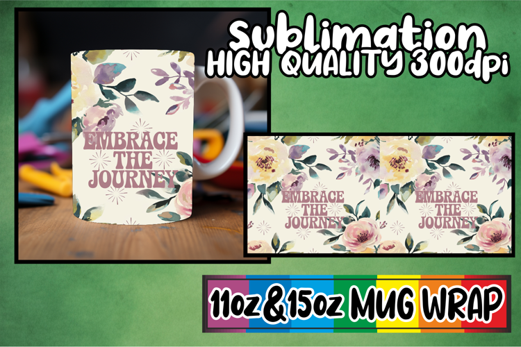 Blissful heart 11oz 15oz sublimation wrap, Flower Quote