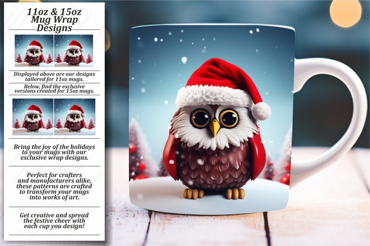 Colorful Christmas Joy: Sublimation Mug Wrap