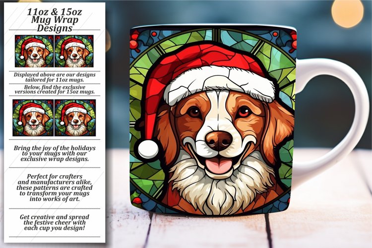 Christmas Mosaic Mug Sublimation Art example image 1