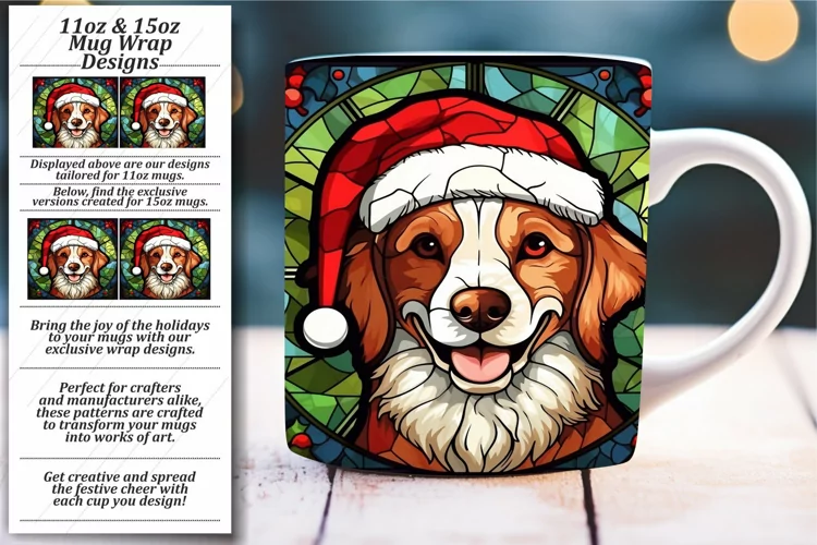 Christmas Mosaic Mug Sublimation Art