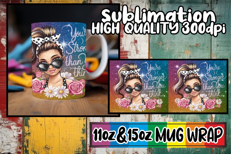 Sunshine bliss sublimation mug wrap, Woman