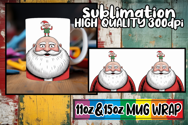 Radiant journeys 11oz 15oz sublimation wrap, Funny Santa