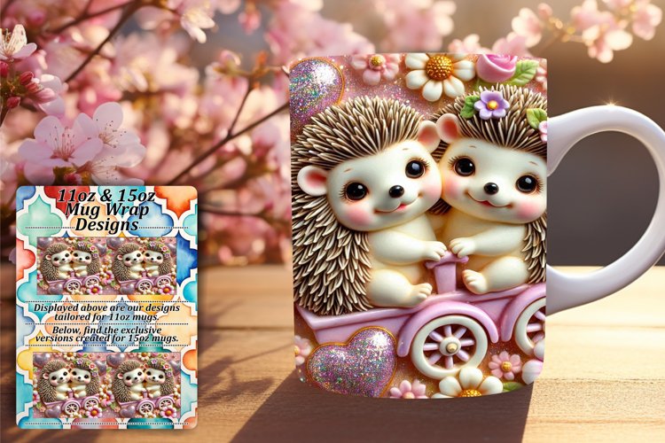 Bright 11oz Mug Wrap Png Artwork , Sweet Animals